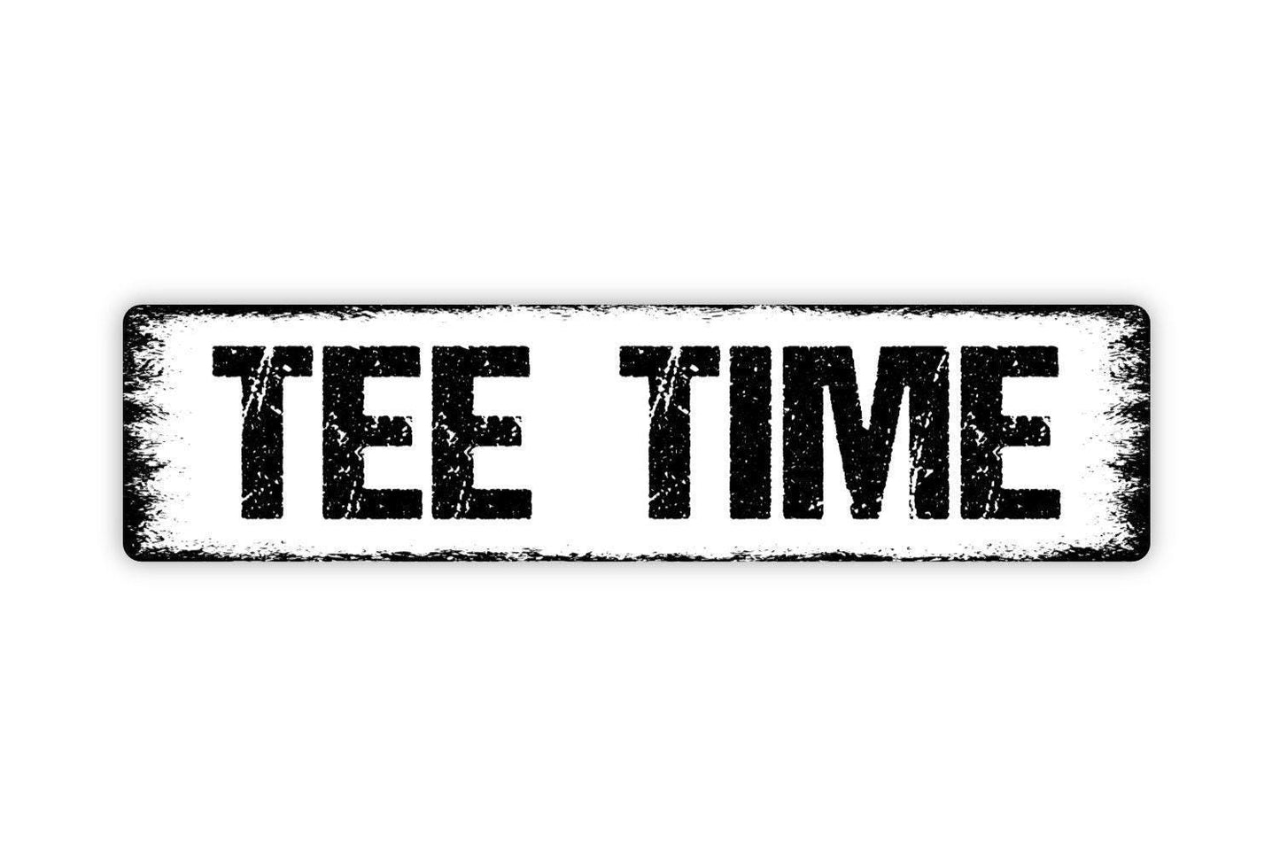 Tee Time Sign - Golfing Golf Golfer Swing Vinyl Sticker Or  Street Metal Sign or Door Name Plate Plaque