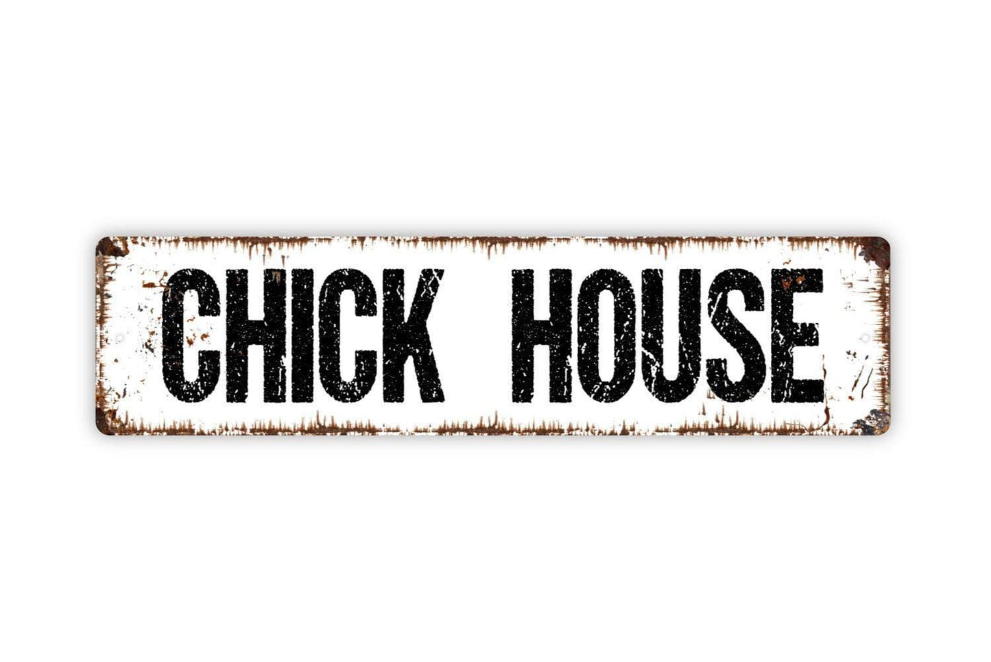 Chick House Sign - Hen Chicken Eggs Rooster Eggs Vinyl Sticker Or  Street Metal Sign or Door Name Plate Plaque