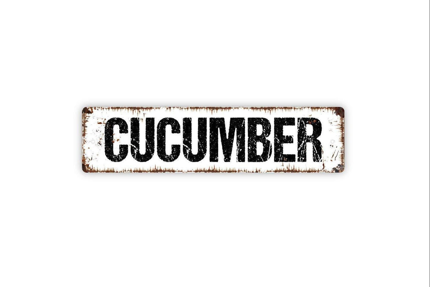 Cucumber Sign - Vegetables Garden Marker Produce Farmers Market Vinyl Sticker Or  Street Metal Sign or Door Name Plate Plaque