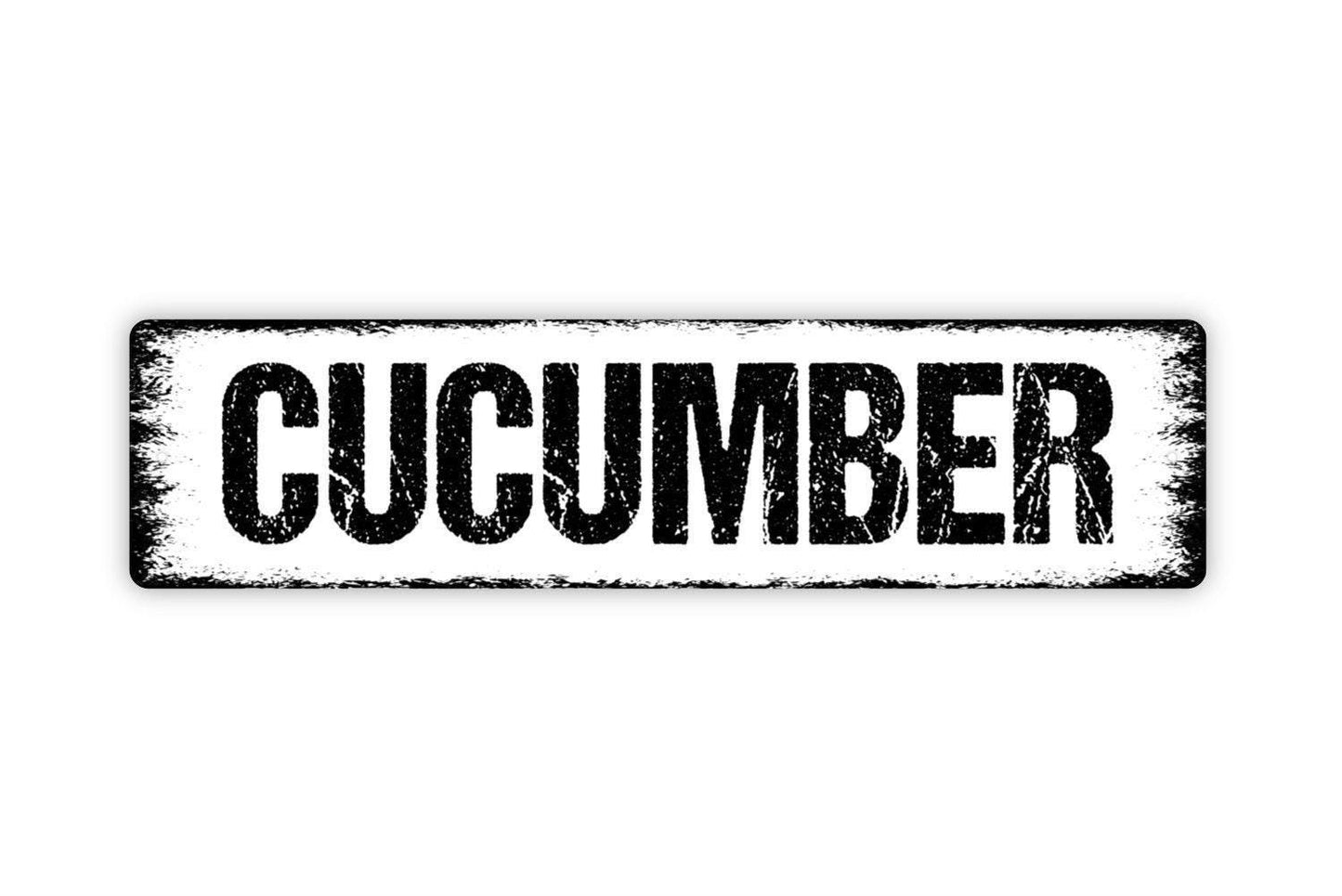 Cucumber Sign - Vegetables Garden Marker Produce Farmers Market Vinyl Sticker Or  Street Metal Sign or Door Name Plate Plaque