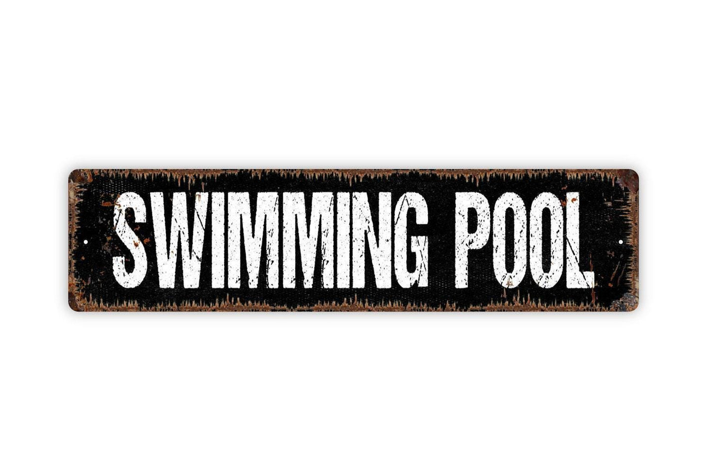 Swimming Pool Sign - Pool House Towels Bath Backyard Patio Paradise Swim Dive Bar Rustic Street Metal Sign or Door Name Plate Plaque