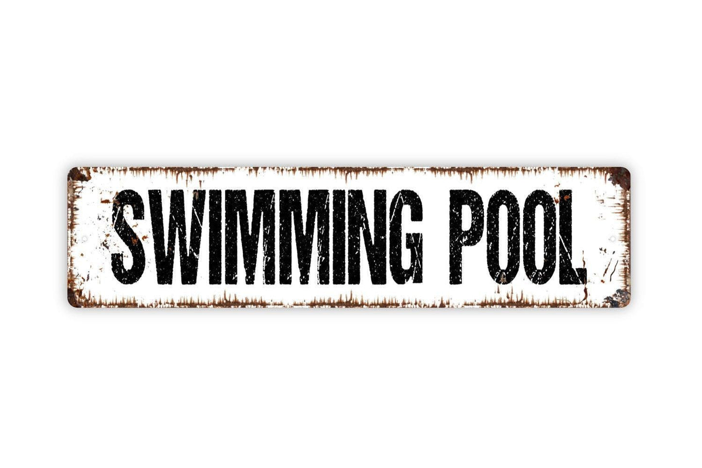 Swimming Pool Sign - Pool House Towels Bath Backyard Patio Paradise Swim Dive Bar Rustic Street Metal Sign or Door Name Plate Plaque
