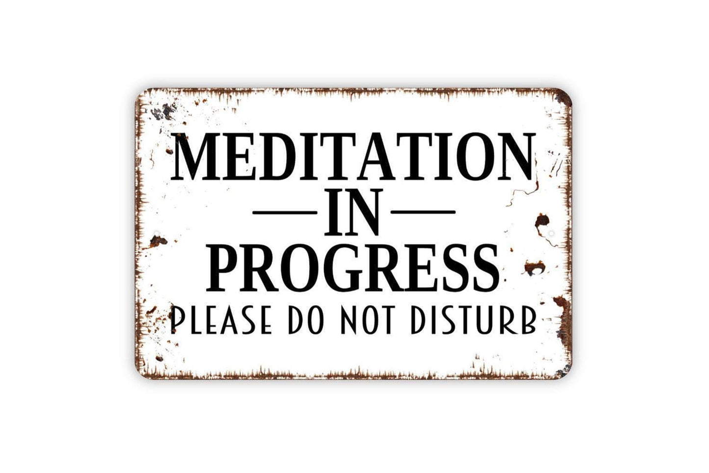 Meditation In Progress Please Do Not Disturb Sign Metal or Vinyl Sticker | Yoga Studio Sign | Mindfulness Decor | Relaxation Room Sticker