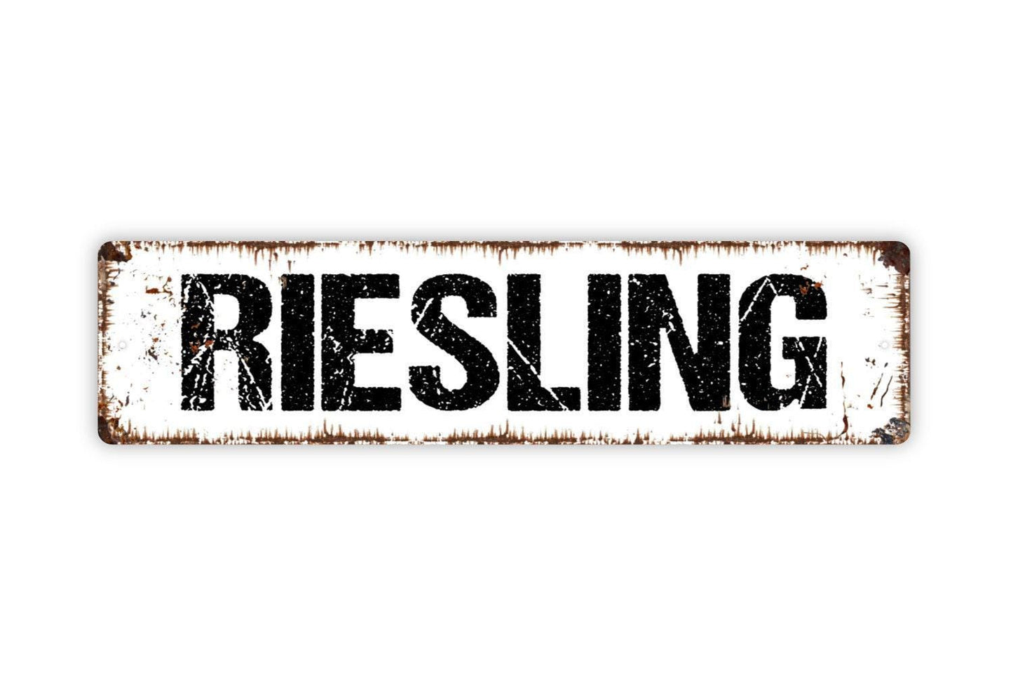 Riesling Sign - Wine Winery Vineyard Vinyl Sticker Or  Street Metal Sign or Door Name Plate Plaque