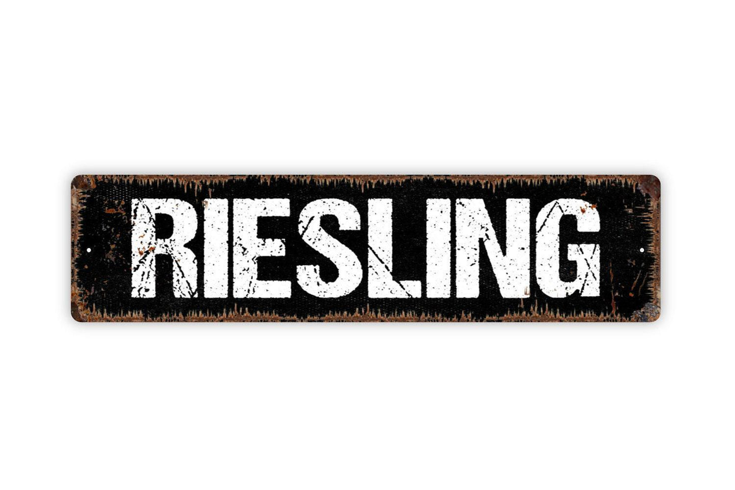 Riesling Sign - Wine Winery Vineyard Vinyl Sticker Or  Street Metal Sign or Door Name Plate Plaque