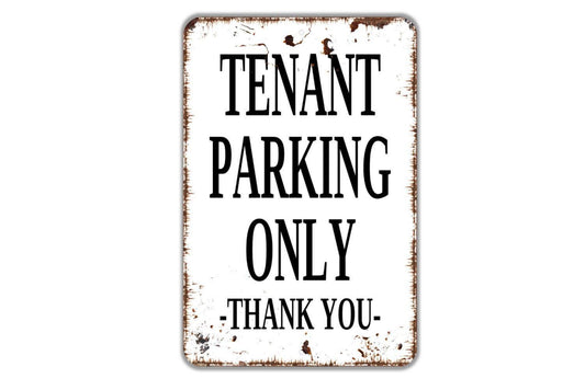 Tenant Parking Only Thank You Sign | Rustic Farmhouse Apartment or Rental Property Wall Sign | Metal Parking Sign or Vinyl Sticker Décor
