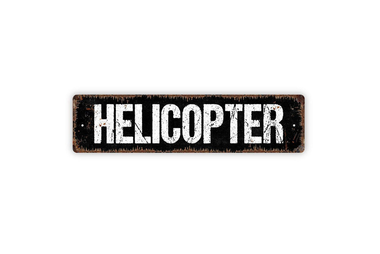 Helicopter Sign Metal or Vinyl Sticker | Aviation Wall Decor | Pilot Gift Sign | Military Helicopter Sticker | Flight School or Hangar Art