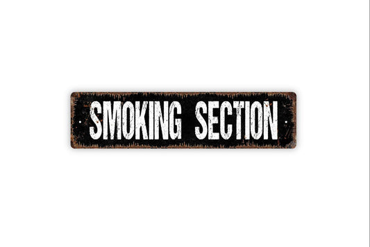 Smoking Section Sign - Smokers Area Lounge Designated Area Vinyl Sticker Or  Street Metal Sign Or Door Name Plaque
