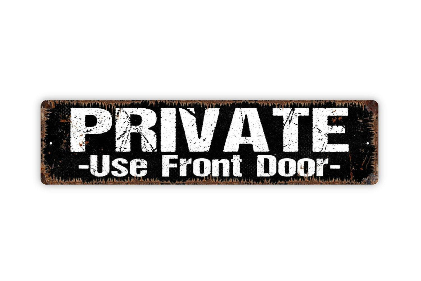 Private Use Front Door Sign – No Entry Restricted Access Property Notice – Business Home Wall Decor – Metal Sign or Sticker