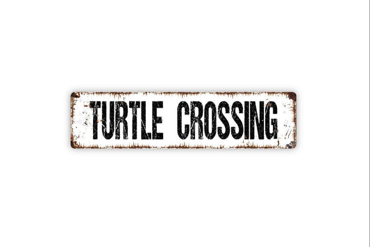 Turtle Crossing Sign | Animal Crossing Yard Sign | Funny Wildlife Sign | Garden or Driveway Decor | Metal Sign or Vinyl Sticker