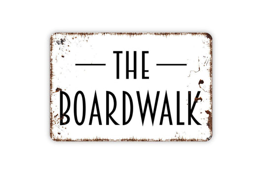 The Boardwalk Sign, Metal Sign, Farmhouse Contemporary Modern Wall Metal Sign