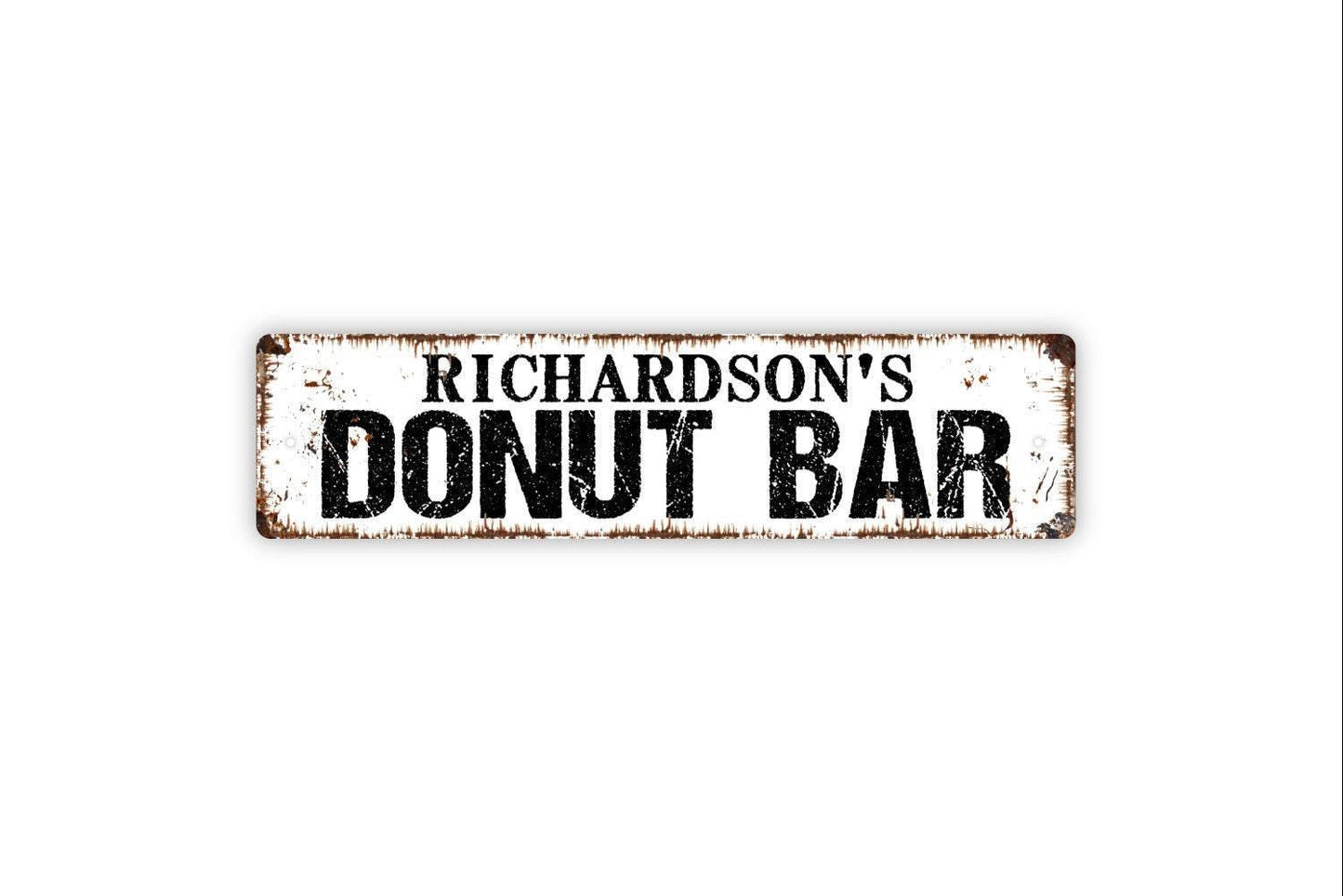 Personalized Donut Bar Sign | Rustic Wedding Reception Decor | Custom Party or Event Sign | Metal Sign or Vinyl Sticker | Dessert Table Art