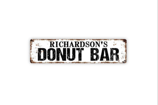 Personalized Donut Bar Sign | Rustic Wedding Reception Decor | Custom Party or Event Sign | Metal Sign or Vinyl Sticker | Dessert Table Art