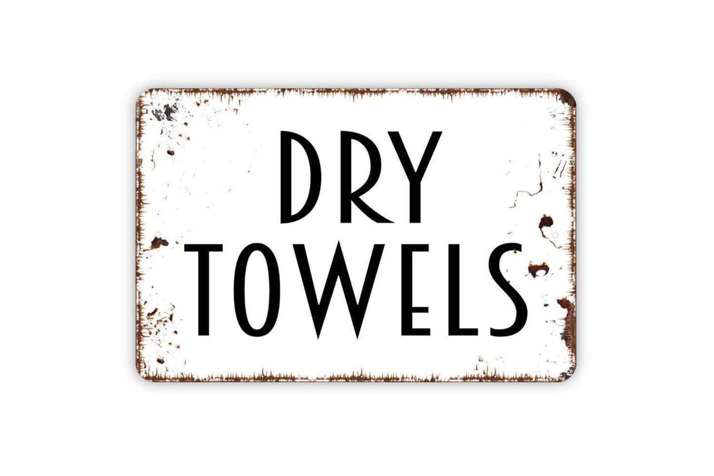 Dry Towels Sign - Swimming Pool Metal Wall Art Indoor or Outdoor
