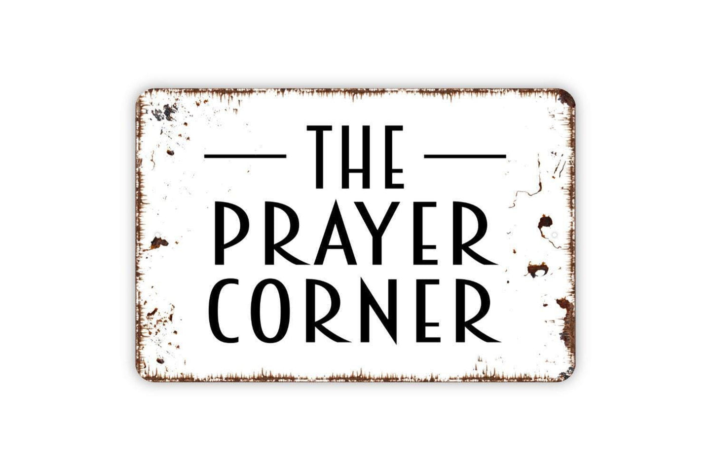 The Prayer Corner Sign | Christian Faith Spiritual Wall Decor | Metal Sign or Vinyl Sticker for Home Church Office Prayer Room
