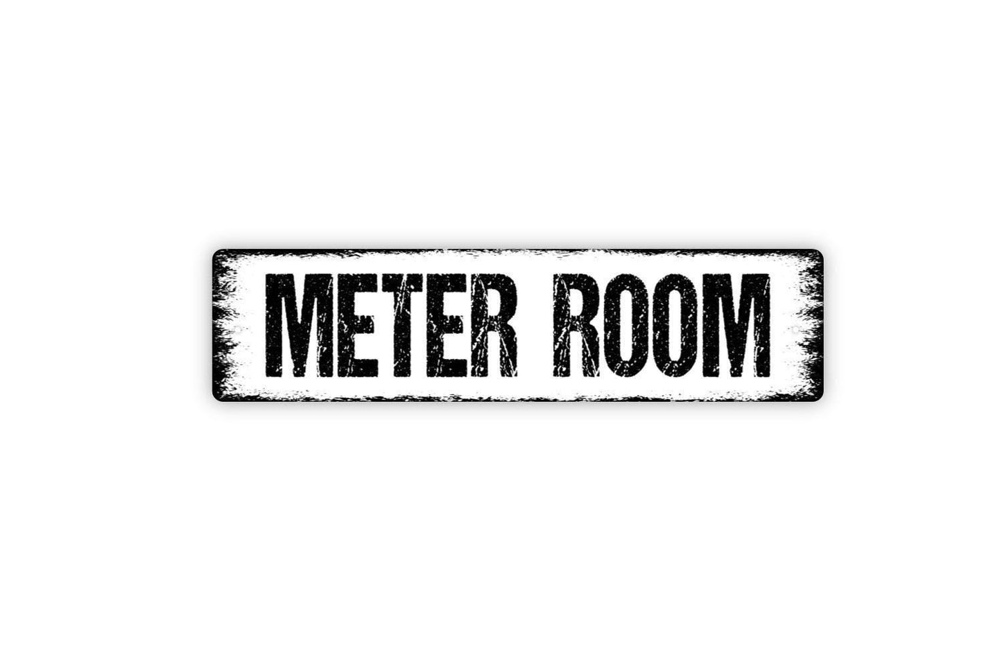 Meter Room Sign - Electric Panel Room Electricity Utilities Danger Warning High Voltage Rustic Street Metal Sign or Door Name Plate Plaque