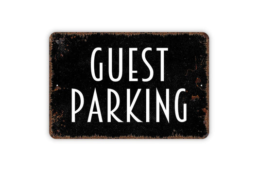 Guest Parking Sign – Reserved Visitor Parking Lot Driveway Garage Property Notice – Business Home Wall Decor – Metal Sign or Sticker