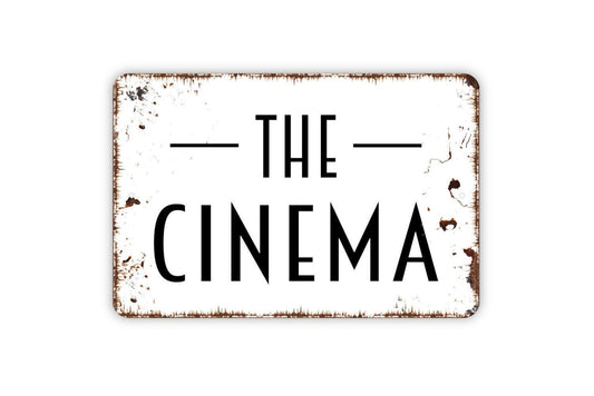 The Cinema Sign – Home Theater Wall Decor – Movie Room Sign – Media Room or Man Cave Wall Art – Metal Sign or Vinyl Sticker