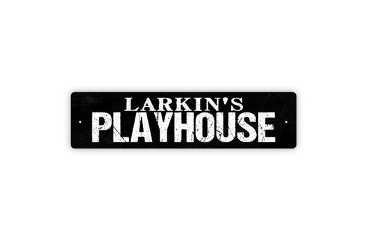 Personalized Playhouse Sign - Kids Treehouse Fort Man Cave She Shed Vinyl Sticker Or  Street Metal Sign or Door Name Plate Plaque