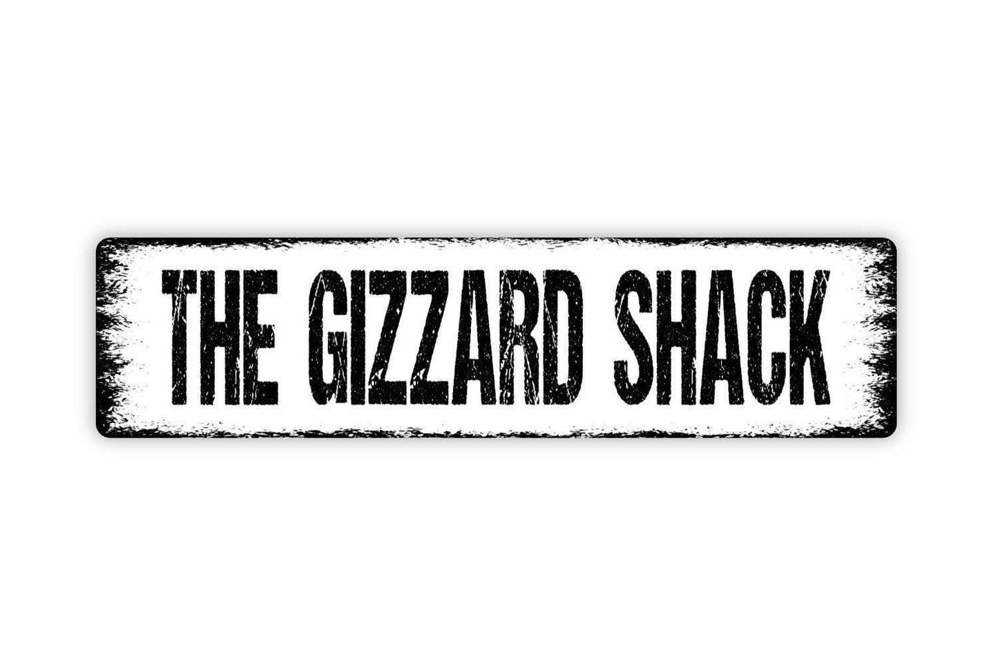 The Gizzard Shack Sign | Funny Chicken Coop Farm Decor | Metal Sign or Vinyl Sticker for Barn Yard Farmhouse Hen House