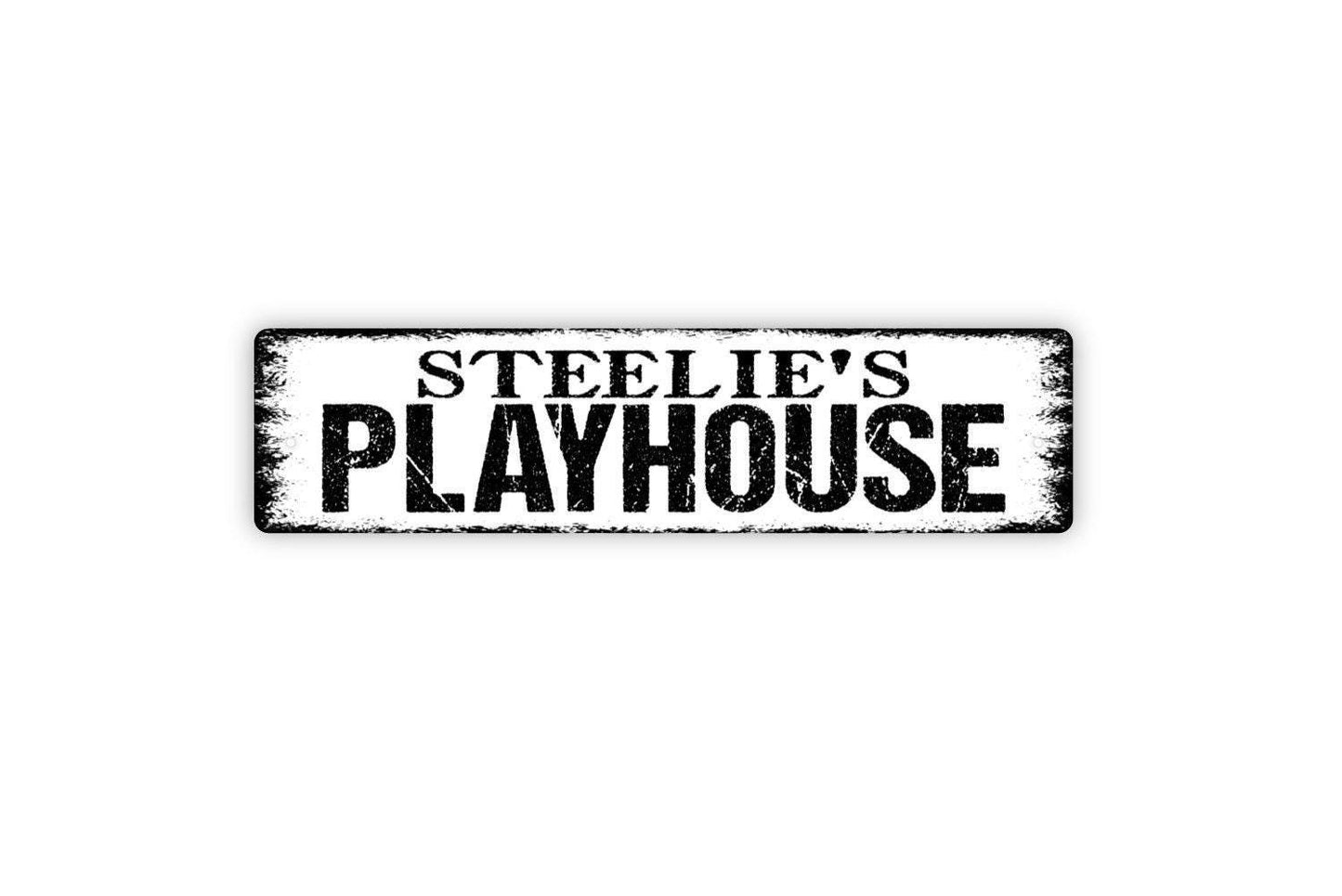 Personalized Playhouse Sign - Kids Treehouse Fort Man Cave She Shed Vinyl Sticker Or  Street Metal Sign or Door Name Plate Plaque