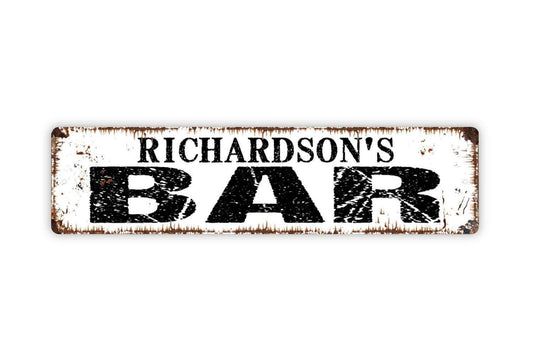 Personalized Bar Sign, Custom Metal Sign, Vinyl Sticker Or  Street Sign or Door Name Plate Plaque