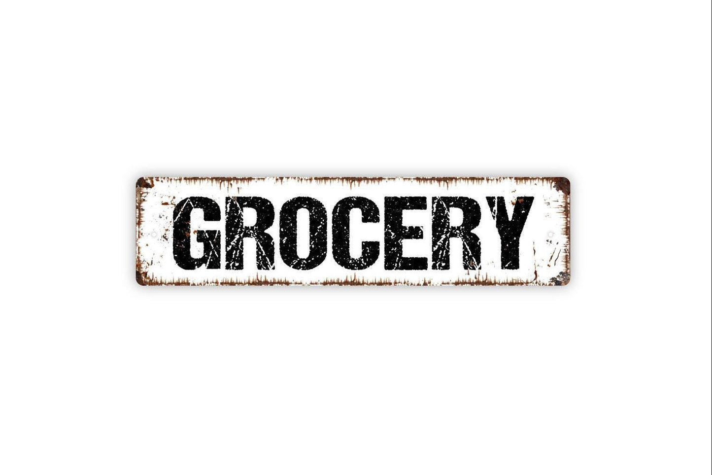 Grocery Sign - Vinyl Sticker Or  Metal Street Sign or Door Name Plate Plaque