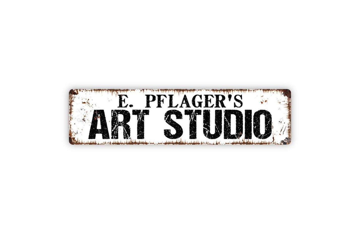 Personalized Art Studio Sign - Vinyl Sticker Or  Metal Street Sign or Door Name Plate Plaque