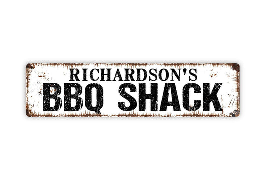 Personalized BBQ Shack Sign, Custom Metal Sign, Vinyl Sticker Or  Street Sign or Door Name Plate Plaque