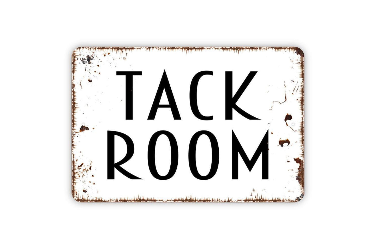 Tack Room Sign | Rustic Equestrian Horse Barn Wall Decor | Farmhouse Stable Riding Gear Storage Wall Art | Metal Sign or Vinyl Sticker