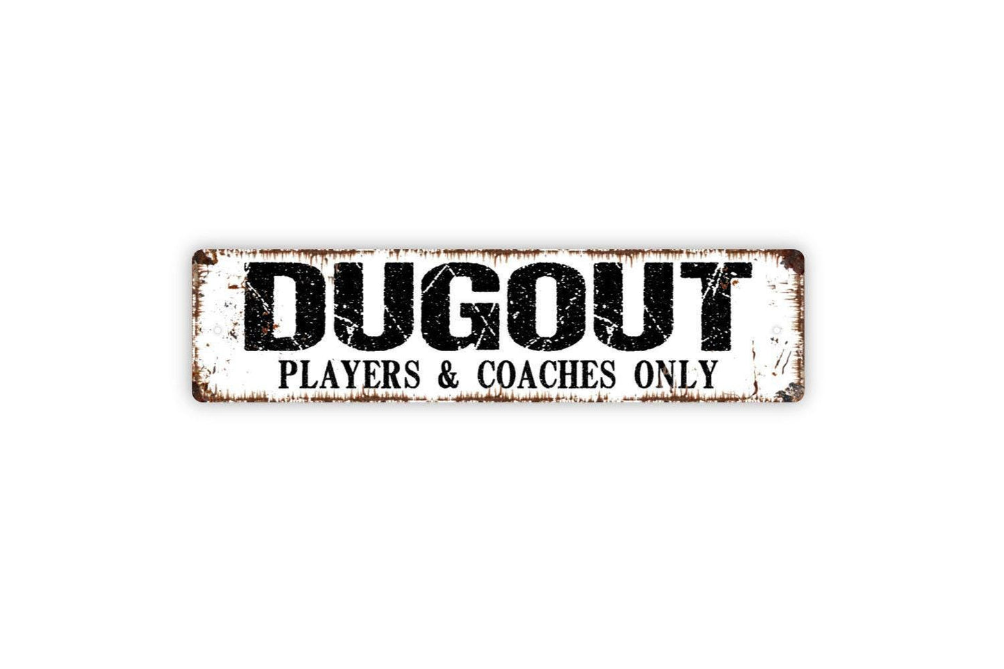 Dugout Players and Coaches Only Sign | Baseball or Softball Metal Sign or Vinyl Sticker | Sports Field, Park, or Team Dugout Decor