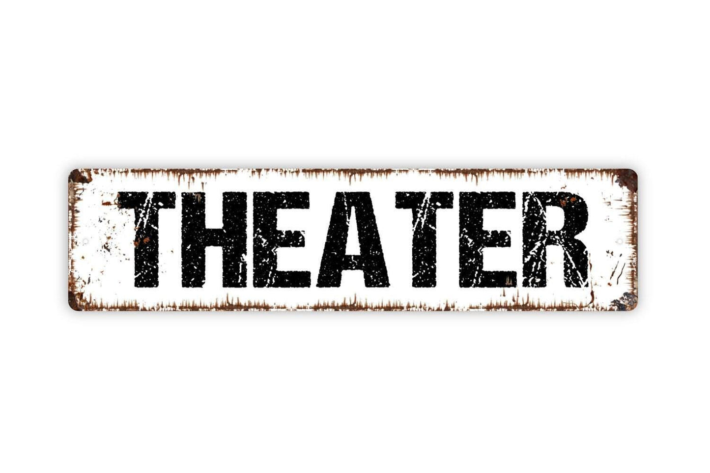 Theater Sign - Cinema Movies Video Popcorn Media Room Vinyl Sticker Or  Street Metal Sign or Door Name Plate Plaque