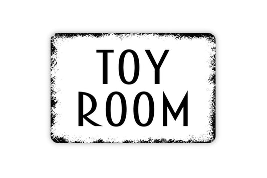 Toy Room Sign, Metal Sign, Farmhouse Contemporary Modern Wall Metal Sign