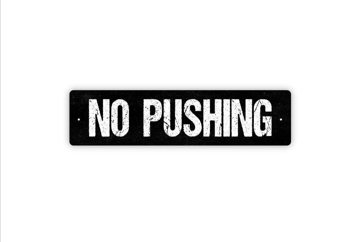 No Pushing Sign - Swimming Pool Rules Playground Rules Vinyl Sticker Or  Street Metal Sign or Door Name Plate Plaque