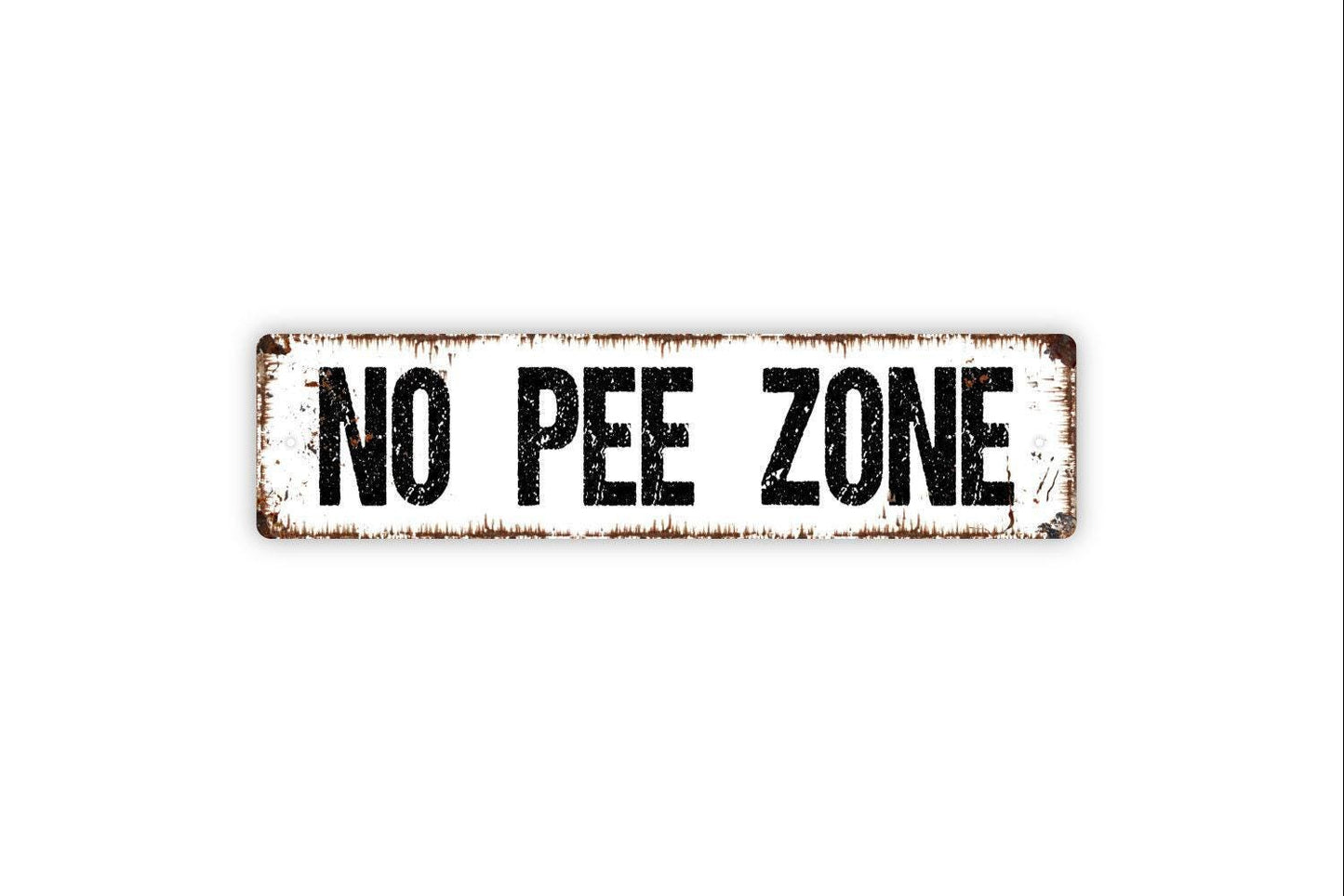 No Pee Zone Sign - Funny Swimming Pool Vinyl Sticker Or  Custom Metal Street Sign or Door Name Plate Plaque