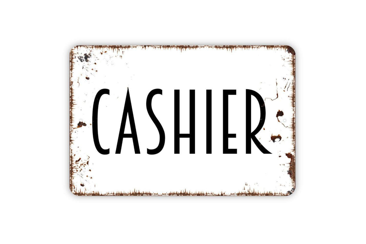 Cashier Sign, Metal Sign, Farmhouse Contemporary Modern Wall Metal Sign