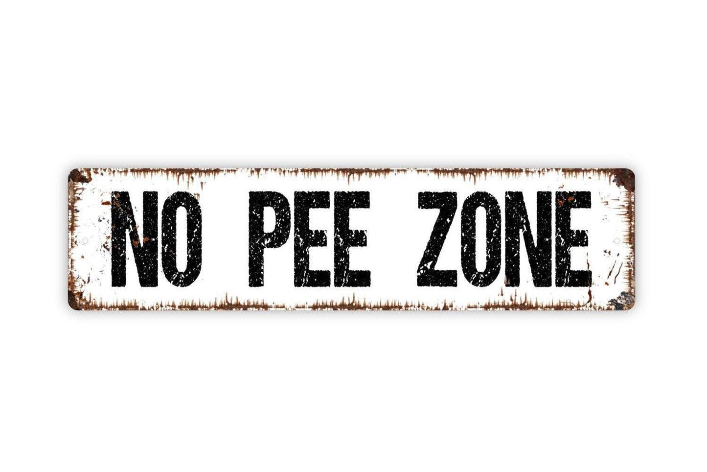 No Pee Zone Sign - Funny Swimming Pool Vinyl Sticker Or  Custom Metal Street Sign or Door Name Plate Plaque