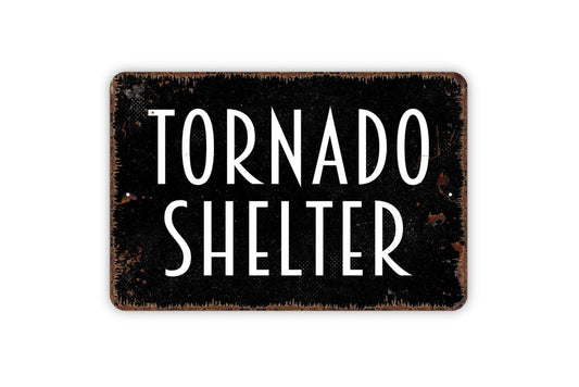 Tornado Shelter Sign – Severe Weather Safety Wall Sign – Storm Shelter Direction Sign – Metal Sign or Vinyl Sticker