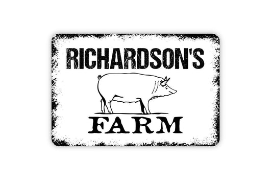 Personalized Swine Pig Farm Sign - Custom Metal Wall Art