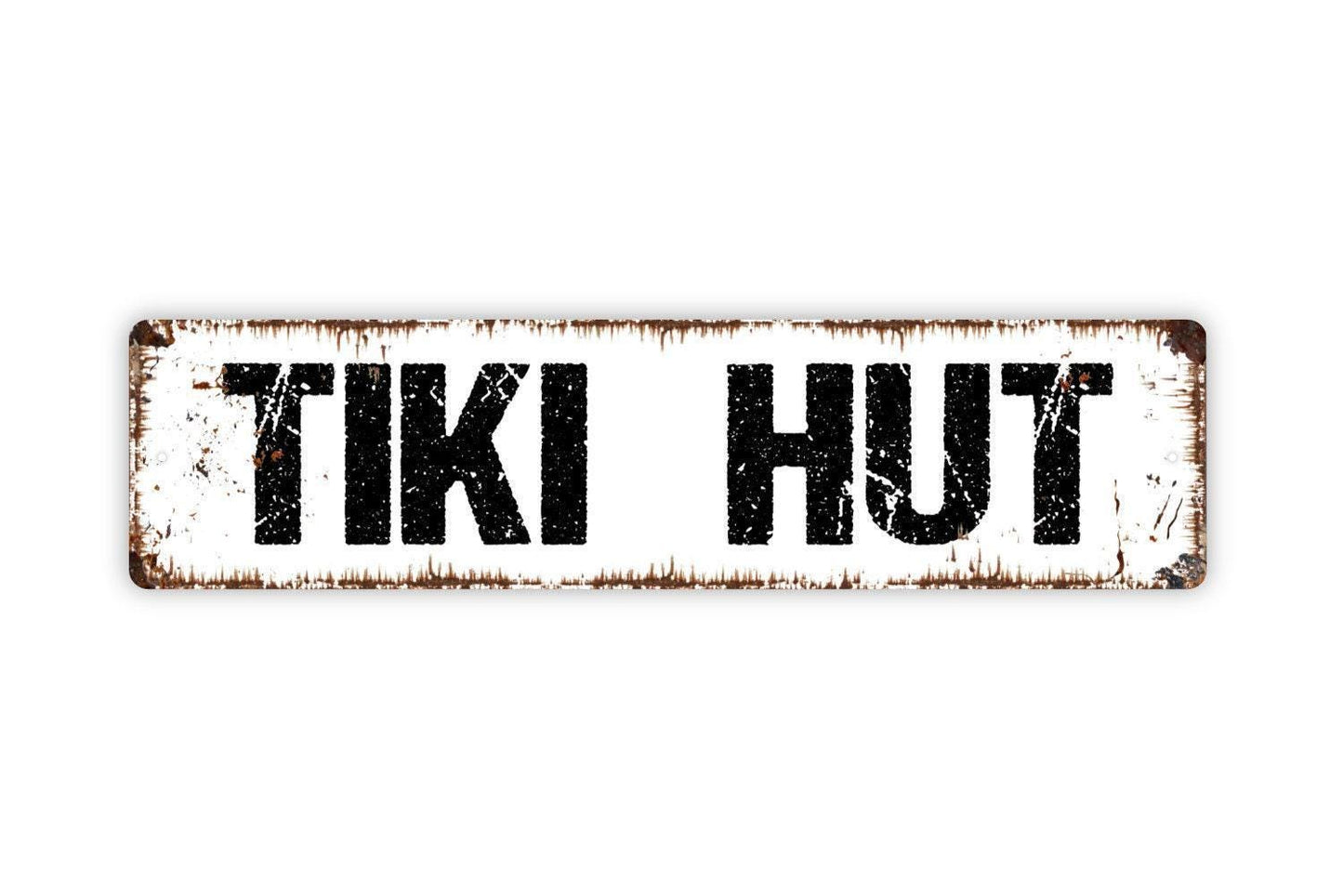 Tiki Hut Sign | Tropical Bar or Patio Wall Sign | Backyard, Poolside, or Beach House Décor | Metal Tiki Bar Sign or Vinyl Sticker Gift