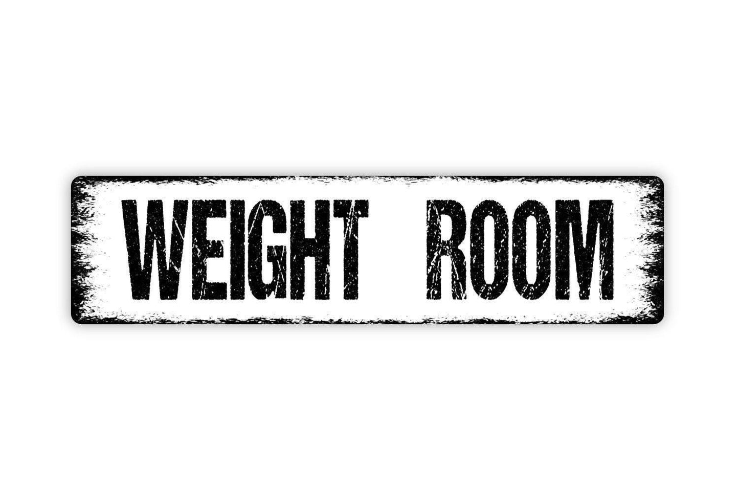 Weight Room Sign – Home Gym Wall Decor – Fitness Room or Workout Sign – Rustic Gym Wall Art – Metal Sign or Vinyl Sticker