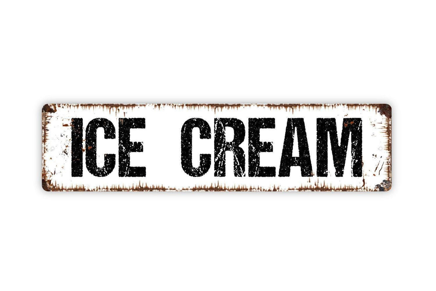 Ice Cream Metal Sign - Sundae Milkshake Parlor Sweet Treats Kitchen Pantry Vinyl Sticker Or  Street Metal Sign or Door Name Plate Plaque