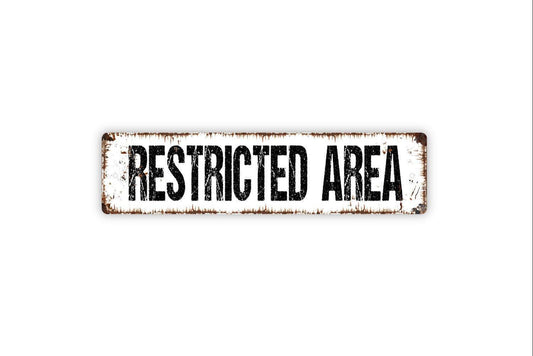 Restricted Area Sign - No Entry Private Property No Access No Trespassing Employee Only Rustic Street Metal Sign Or Door Name Plaque