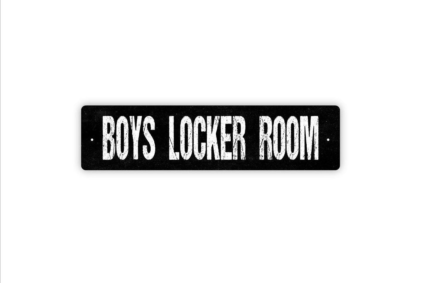 Boys Locker Room Sign - Vinyl Sticker Or  Metal Street Sign or Door Name Plate Plaque