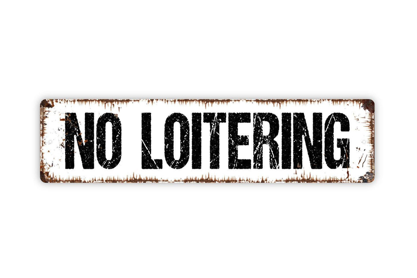 No Loitering Sign - No Public Restroom No Trespassing No Solicitation Vinyl Sticker Or  Street Metal Sign or Door Name Plate Plaque