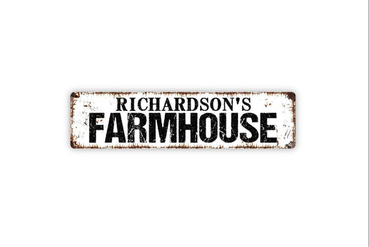 Personalized Farmhouse Sign, Custom Metal Sign, Vinyl Sticker Or  Street Sign or Door Name Plate Plaque