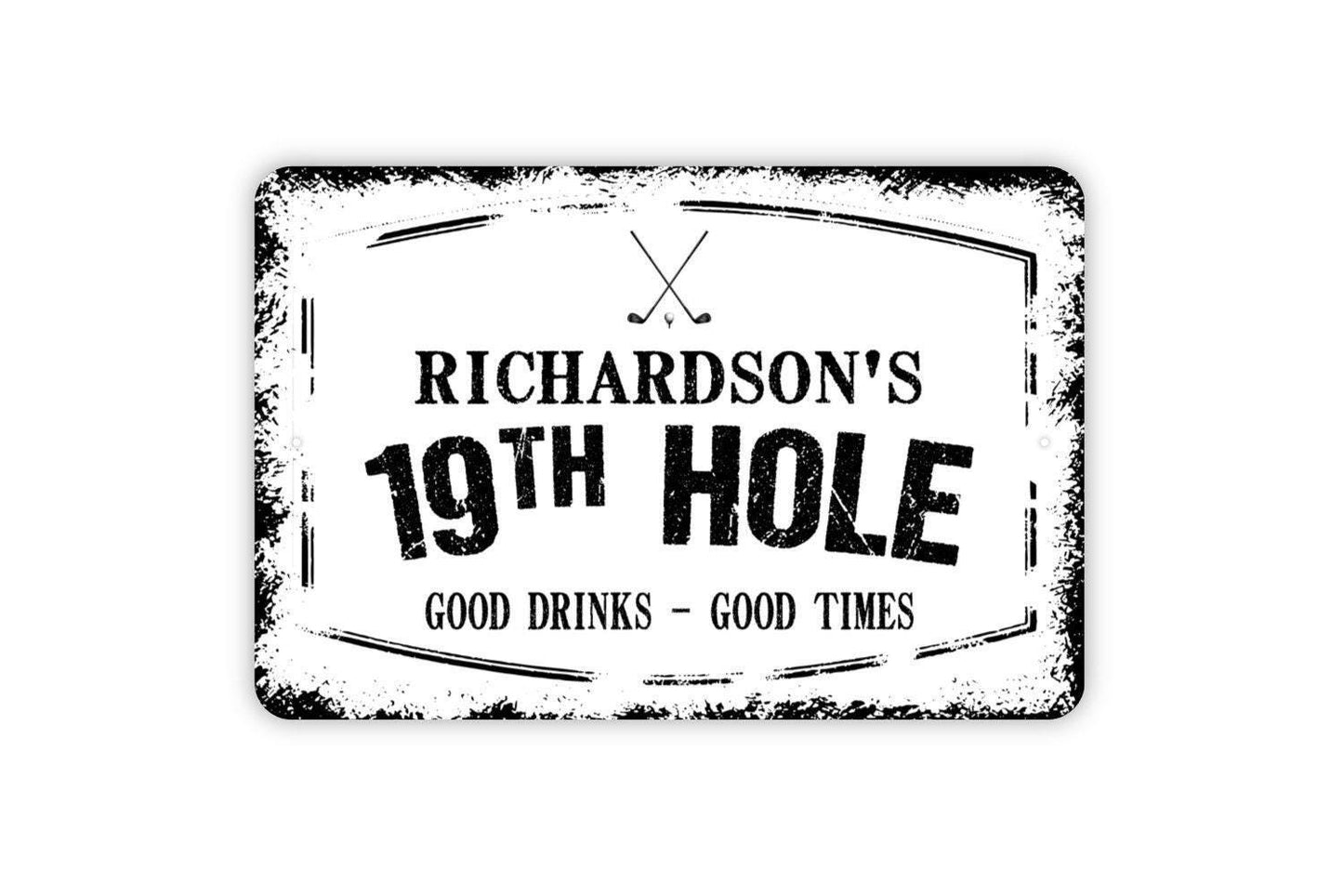 Personalized 19th Hole Sign - Custom Golf Golfer Pub Bar Metal Wall Art Indoor Or Outdoor