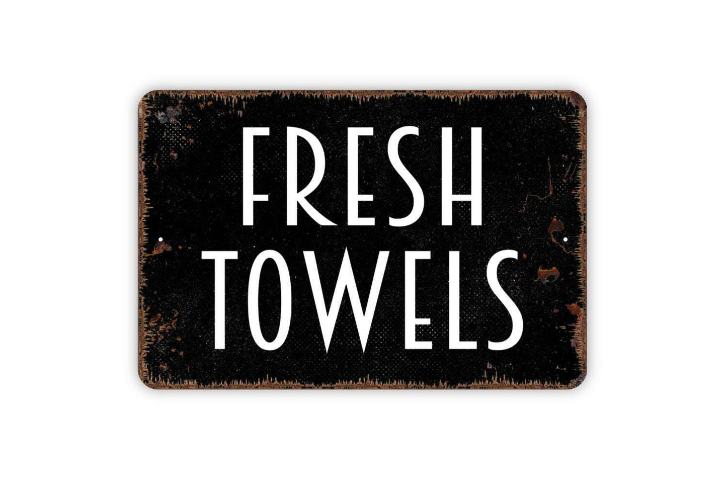 Fresh Towels Sign Metal or Vinyl Sticker | Rustic Bathroom Decor | Farmhouse Washroom Sign | Guest Bath Wall Art | Spa Towel Room Sticker