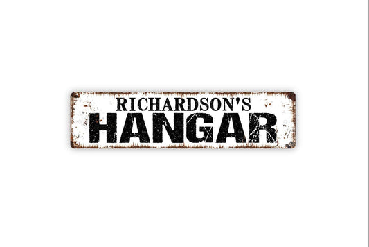 Personalized Hangar Sign, Custom Metal Sign, Vinyl Sticker Or  Street Sign or Door Name Plate Plaque