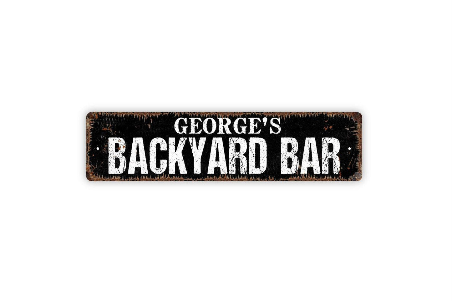 Personalized Backyard Bar Sign, Custom Metal Sign, Vinyl Sticker Or  Street Sign or Door Name Plate Plaque